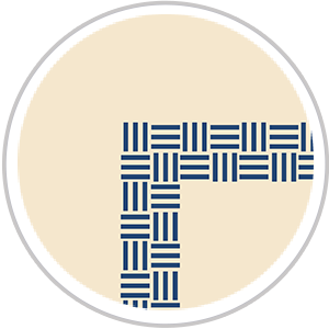 Wide Weave Frieze Print in Royal Blue & Beige