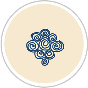 Swirl Print in Royal Blue & Beige
