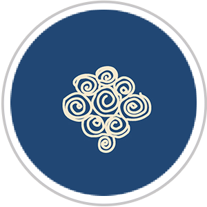 Swirl Reverse-Pallette Print in Royal Blue & Beige