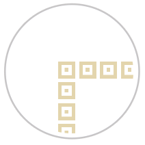 Repeating Squares Frieze Print in Tan & White
