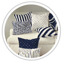 Navy Blue & Pale Cream