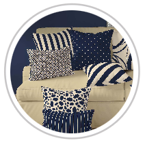 Navy Blue & Beige