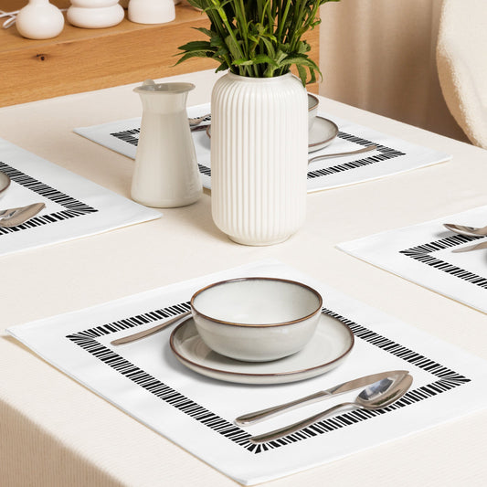 Placemat Set with Hand-painted Classic Border Motif Print, CABM-1010