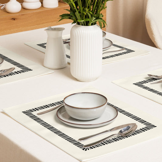 Placemat Set with Hand-painted Classic Border Motif Print, CABM-1013