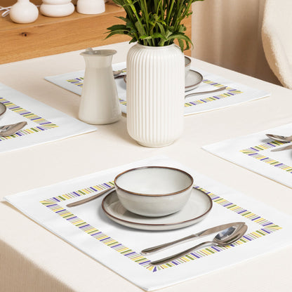Placemat Set with Hand-painted Classic Border Motif Print, CABM-1040