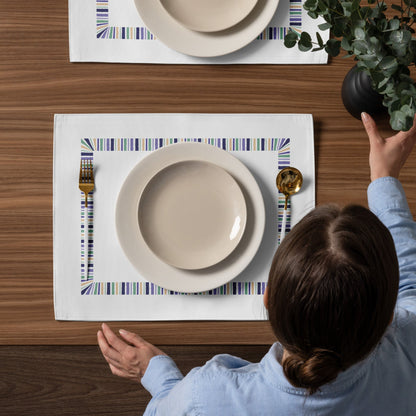 Placemat Set with Hand-painted Classic Border Motif Print, CABM-1090