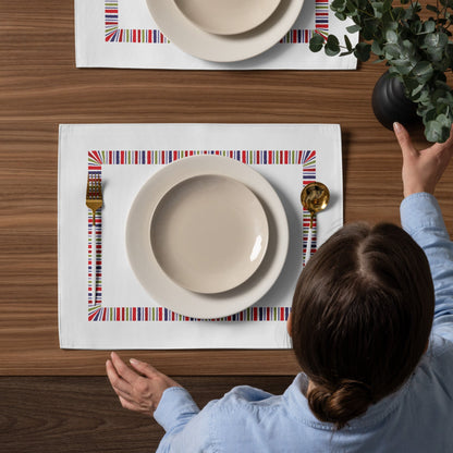 Placemat Set with Hand-painted Classic Border Motif Print, CABM-1110