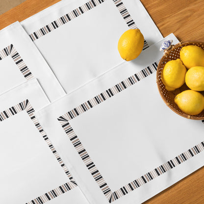 Placemat Set with Hand-painted Classic Border Motif Print, CABM-1138