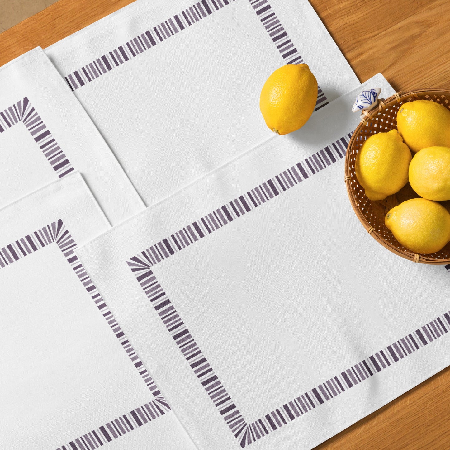 Placemat Set with Hand-painted Classic Border Motif Print, CABM-1182