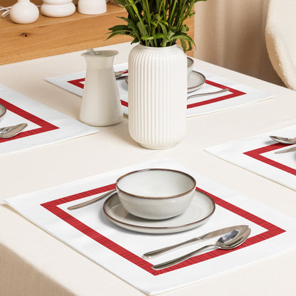 Placemat Set with Hand-painted Classic Border Motif Print, CABM-1191