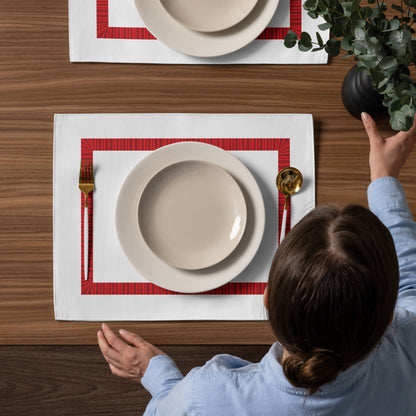 Placemat Set with Hand-painted Classic Border Motif Print, CABM-1191