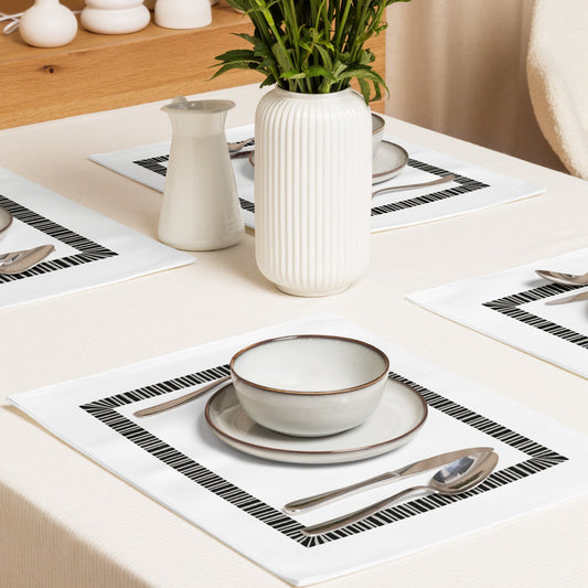 Placemat Set with Hand-painted Classic Border Motif Print, CABM-1192