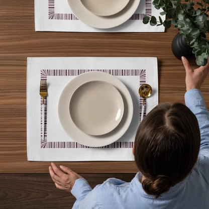 Placemat Set with Hand-painted Classic Border Motif Print, CABM-1211