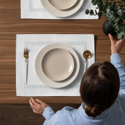 Placemat Set with Hand-painted Classic Border Motif Print, CABM-1214