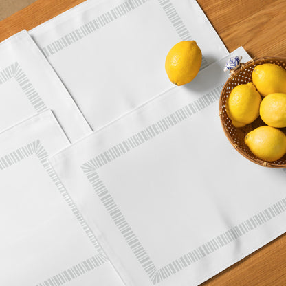 Placemat Set with Hand-painted Classic Border Motif Print, CABM-1214