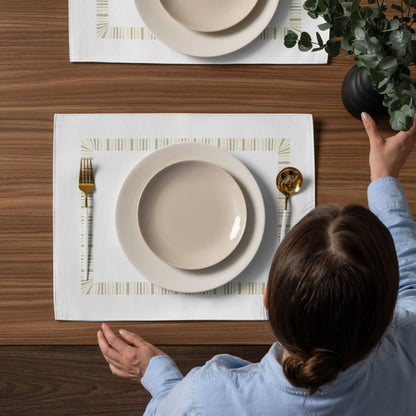 Placemat Set with Hand-painted Classic Border Motif Print, CABM-1255