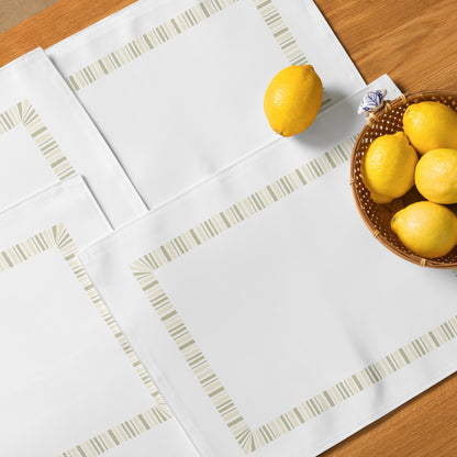 Placemat Set with Hand-painted Classic Border Motif Print, CABM-1255