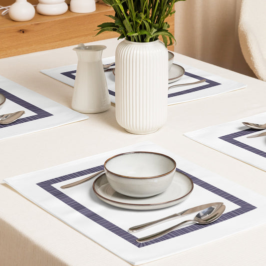 Placemat Set with Hand-painted Classic Border Motif Print, CABM-1261
