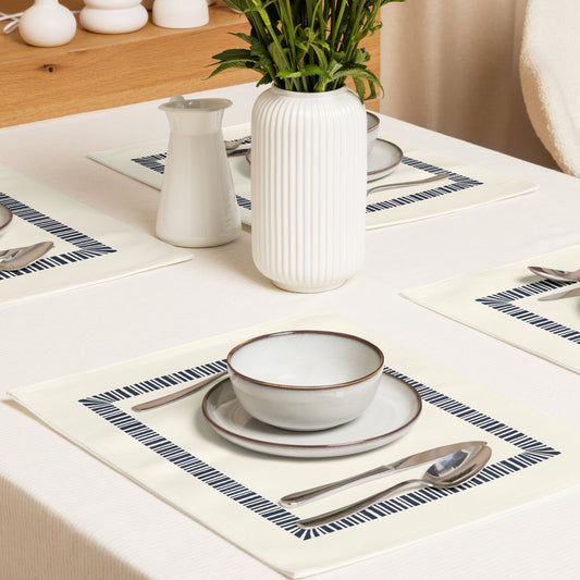 Placemat Set with Hand-painted Classic Border Motif Print, CABM-1273
