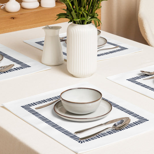 Placemat Set with Hand-painted Classic Border Motif Print, CABM-1271