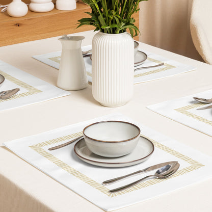 Placemat Set with Hand-painted Classic Border Motif Print, CABM-1371