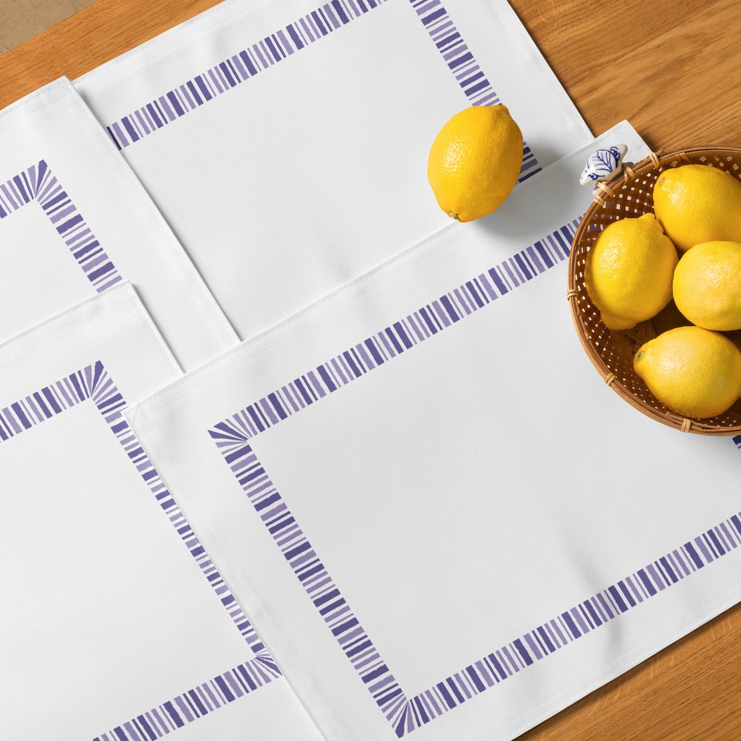 Placemat Set with Hand-painted Classic Border Motif Print, CABM-1382