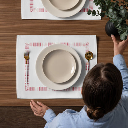 Placemat Set with Hand-painted Classic Border Motif Print, CABM-1383