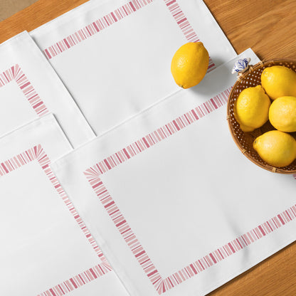 Placemat Set with Hand-painted Classic Border Motif Print, CABM-1383