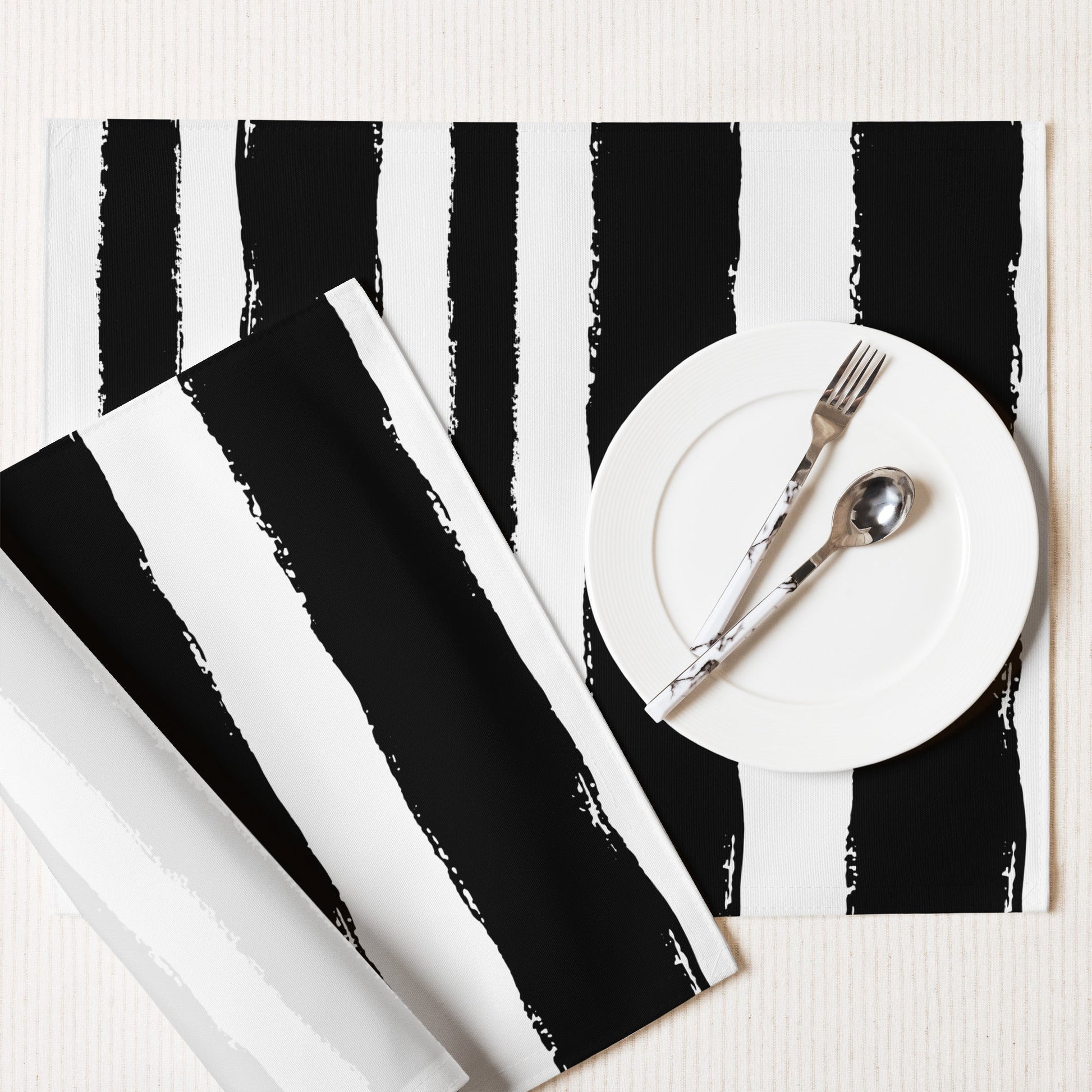 Placemat Set with Hand-painted Brush Stroke Print, CABS-1011