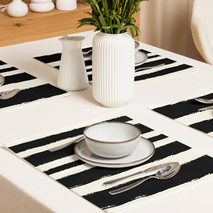 Placemat Set with Hand-painted Brush Stroke Print, CABS-1013