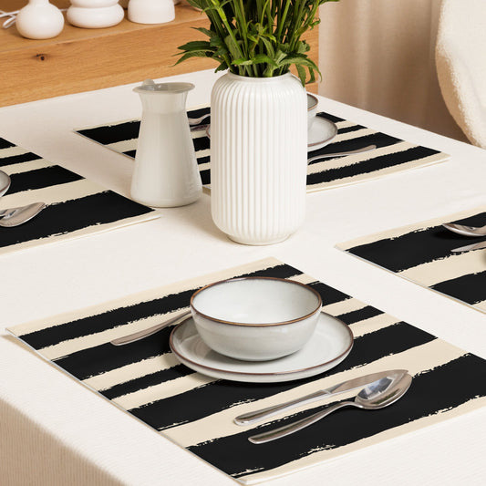 Placemat Set with Hand-painted Brush Stroke Print, CABS-1015