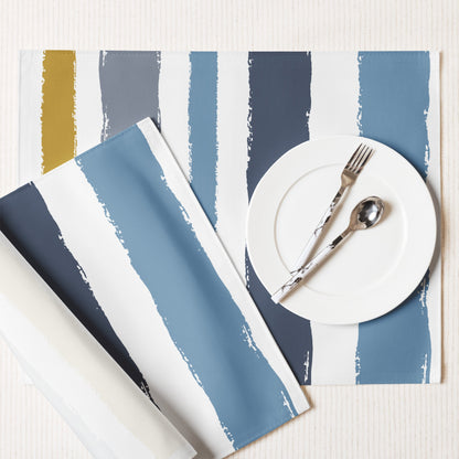 Placemat Set with Hand-painted Brush Stroke Print, CABS-1020
