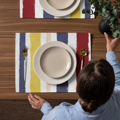 Placemat Set with Hand-painted Brush Stroke Print, CABS-1030
