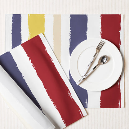 Placemat Set with Hand-painted Brush Stroke Print, CABS-1030