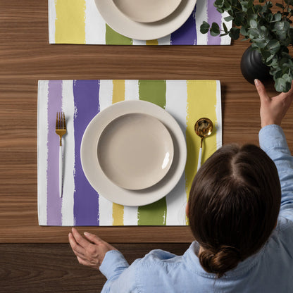 Placemat Set with Hand-painted Brush Stroke Print, CABS-1040