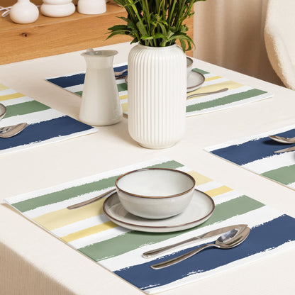 Placemat Set with Hand-painted Brush Stroke Print, CABS-1050
