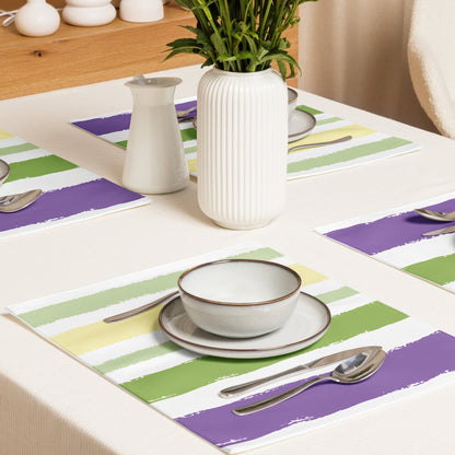 Placemat Set with Hand-painted Brush Stroke Print, CABS-1060
