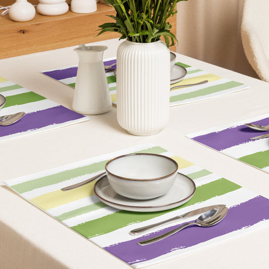 Placemat Set with Hand-painted Brush Stroke Print, CABS-1060