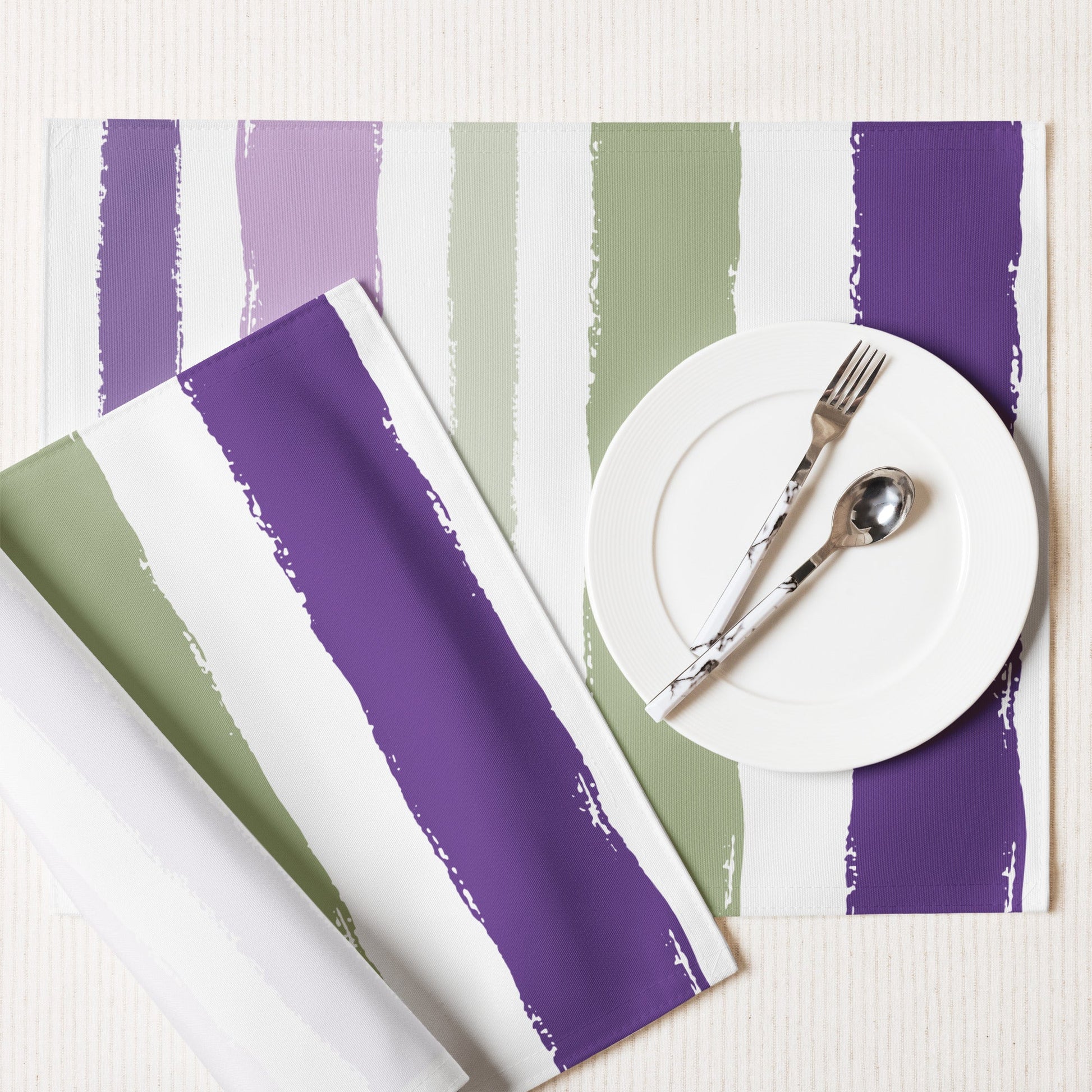 Placemat Set with Hand-painted Brush Stroke Print, CABS-1070