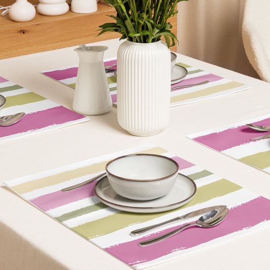 Placemat Set with Hand-painted Brush Stroke Print, CABS-1080