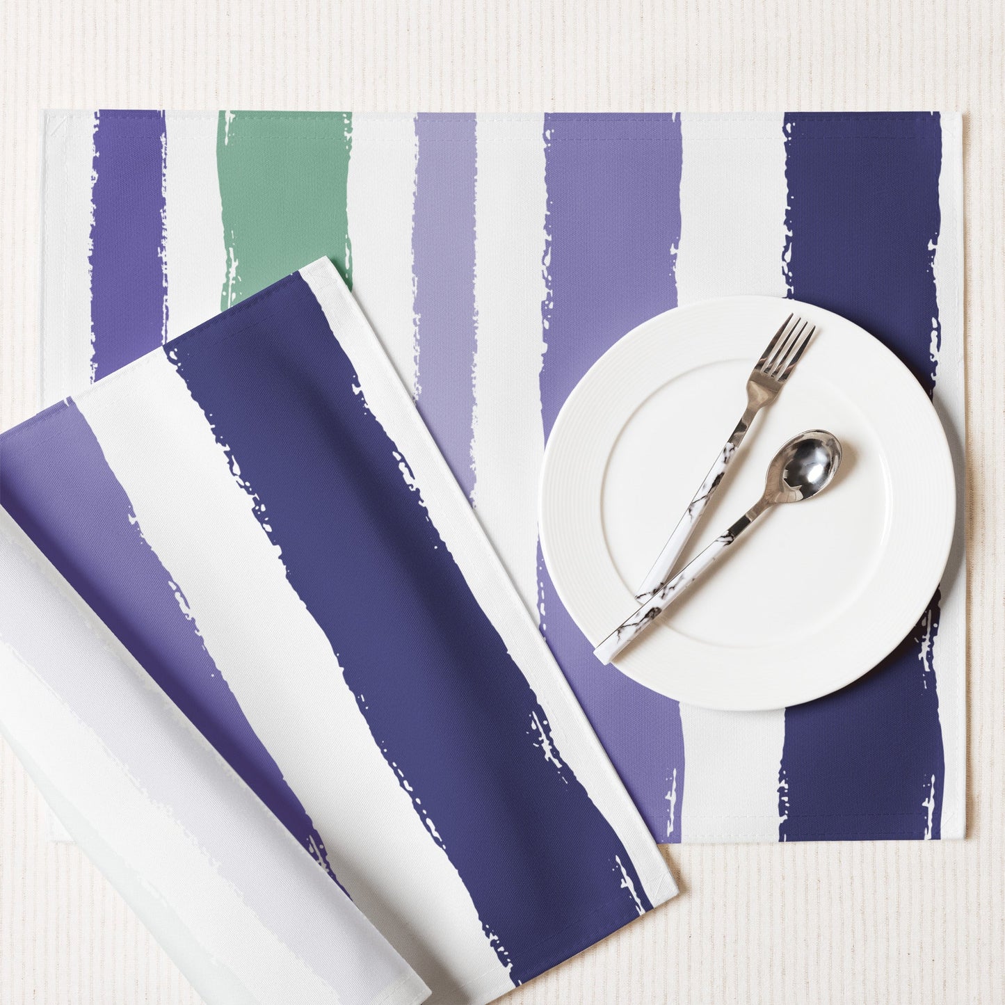 Placemat Set with Hand-painted Brush Stroke Print, CABS-1090