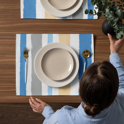 Placemat Set with Hand-painted Brush Stroke Print, CABS-1100