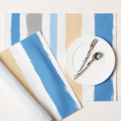 Placemat Set with Hand-painted Brush Stroke Print, CABS-1100