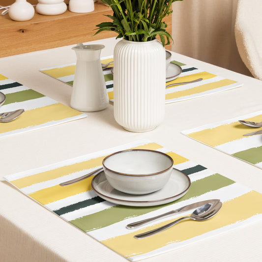 Placemat Set with Hand-painted Brush Stroke Print, CABS-1120