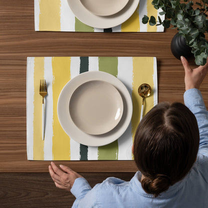 Placemat Set with Hand-painted Brush Stroke Print, CABS-1120