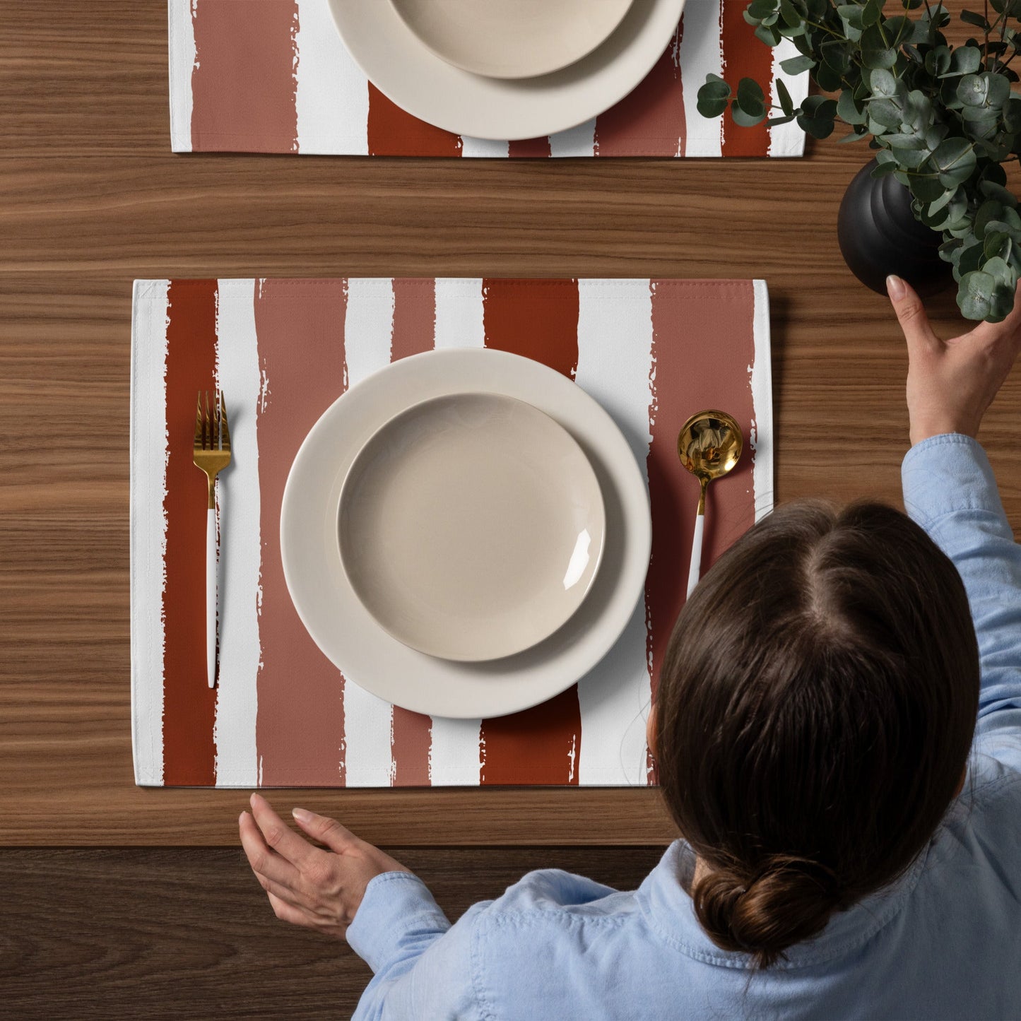 Placemat Set with Hand-painted Brush Stroke Print, CABS-1133