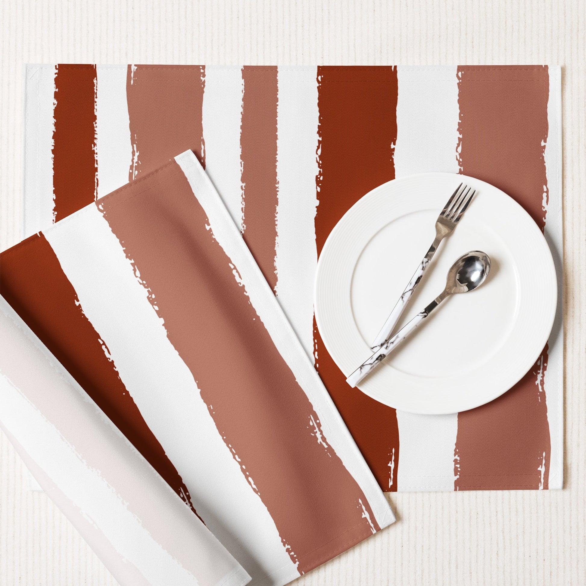 Placemat Set with Hand-painted Brush Stroke Print, CABS-1133