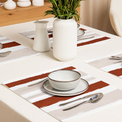 Placemat Set with Hand-painted Brush Stroke Print, CABS-1134