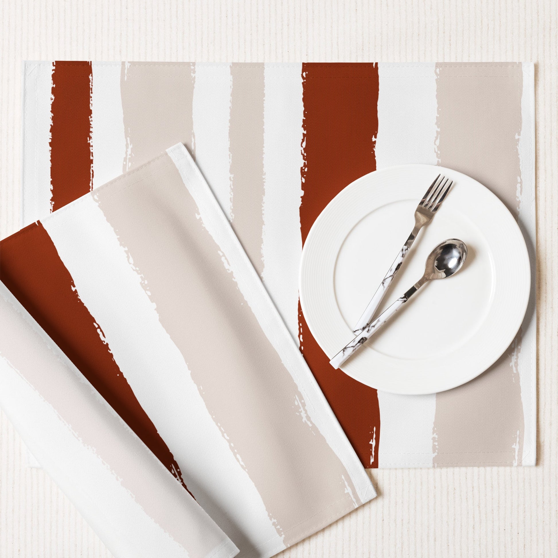 Placemat Set with Hand-painted Brush Stroke Print, CABS-1134