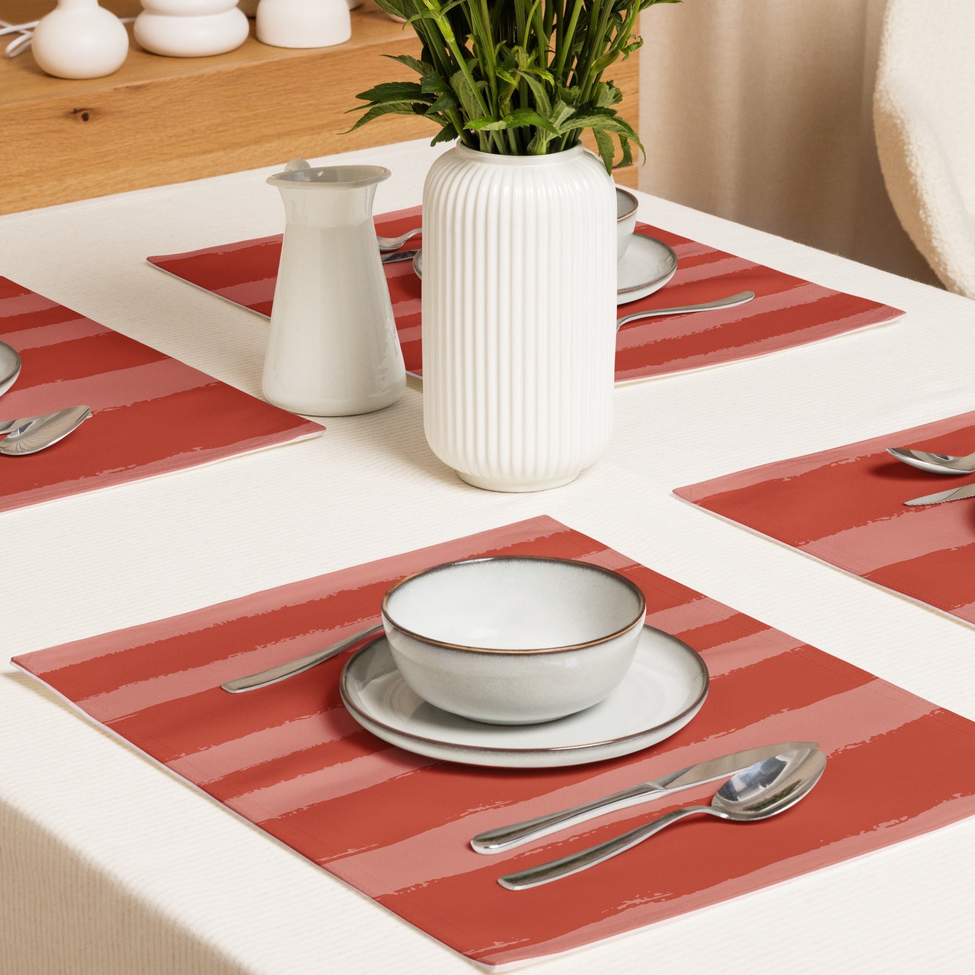 Placemat Set with Hand-painted Brush Stroke Print, CABS-1135